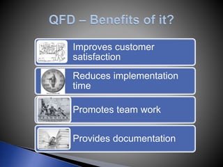 Improves customer
satisfaction
Reduces implementation
time
Promotes team work
Provides documentation
 