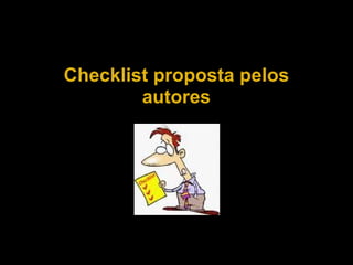 Checklist proposta pelos autores 