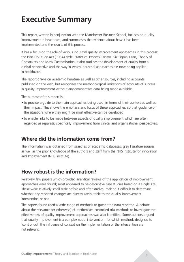quality improvement theory and practice in healthcare