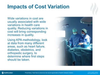 © 2014 Health Catalyst 
www.healthcatalyst.com 
Impacts of Cost Variation 
Wide variations in cost are 
usually associated...