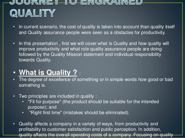 Quality improves productivity