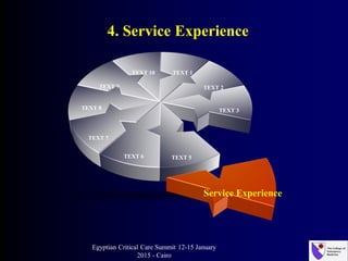 TEXT 1
TEXT 2
TEXT 8
TEXT 9
TEXT 3
Service Experience
TEXT 7
TEXT 5
TEXT 10
TEXT 6
4. Service Experience
Egyptian Critical Care Summit 12-15 January
2015 - Cairo
 