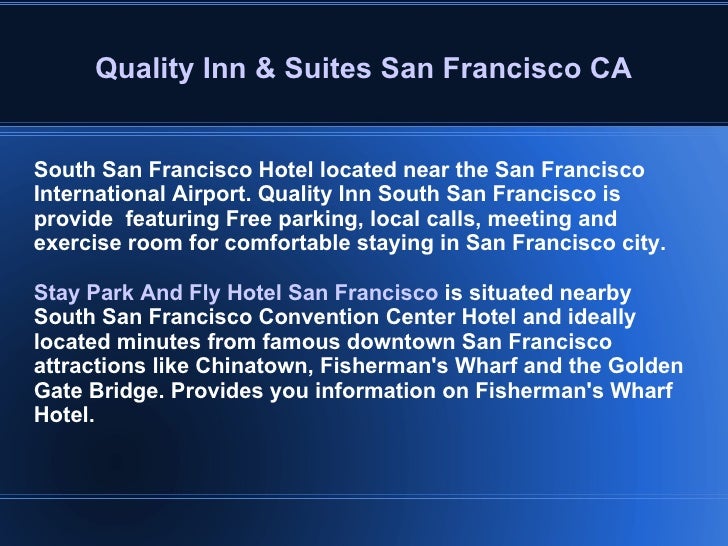 Quality Inn Sanfrancisco Ca Sf Quality Hotels California