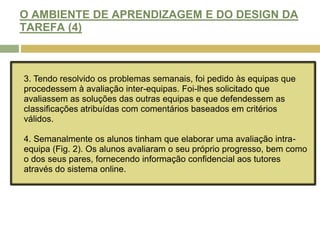 ELEMENTOS A INCLUIR NO PROJECTOContribuição e participação significativa no projecto multimédia apresentado pela equipa;Análise critica da gestão do projecto relativamente ao projecto multimédia da equipa;Avaliação formativa do produto multimédia;Análise das metodologias de implementação intencionadas para o produto e, onde seja relevante, uma previsão das alterações organizacionais e culturais que o produto pode vir a gerar aquando da sua implementação.