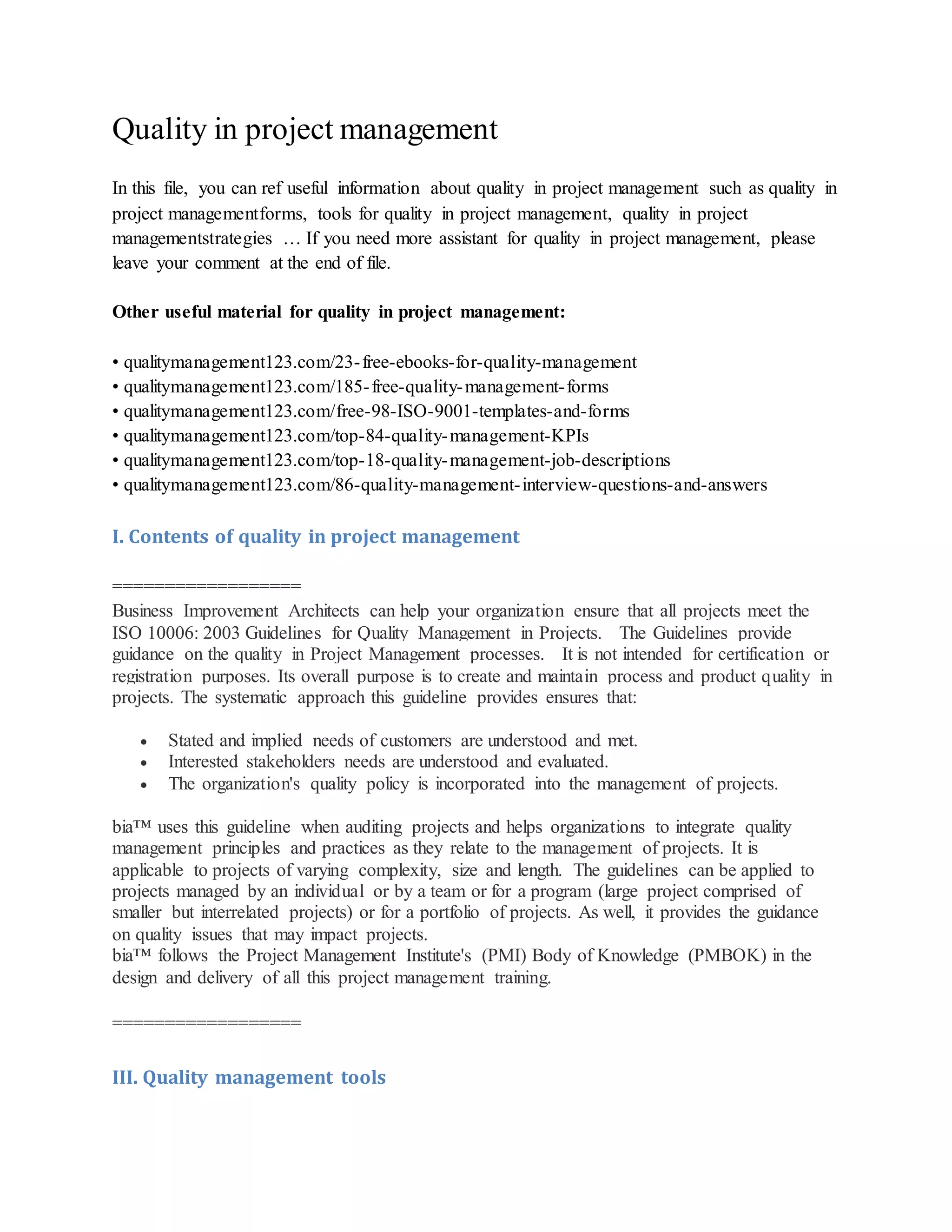 Quality Control Project A Guide To Quality Management In Project Management – LRPLVP