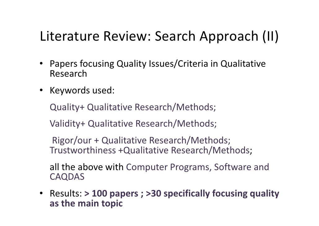 what is a quality literature review