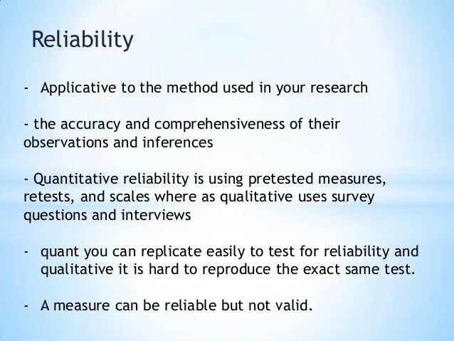 what is validity and reliability in research examples