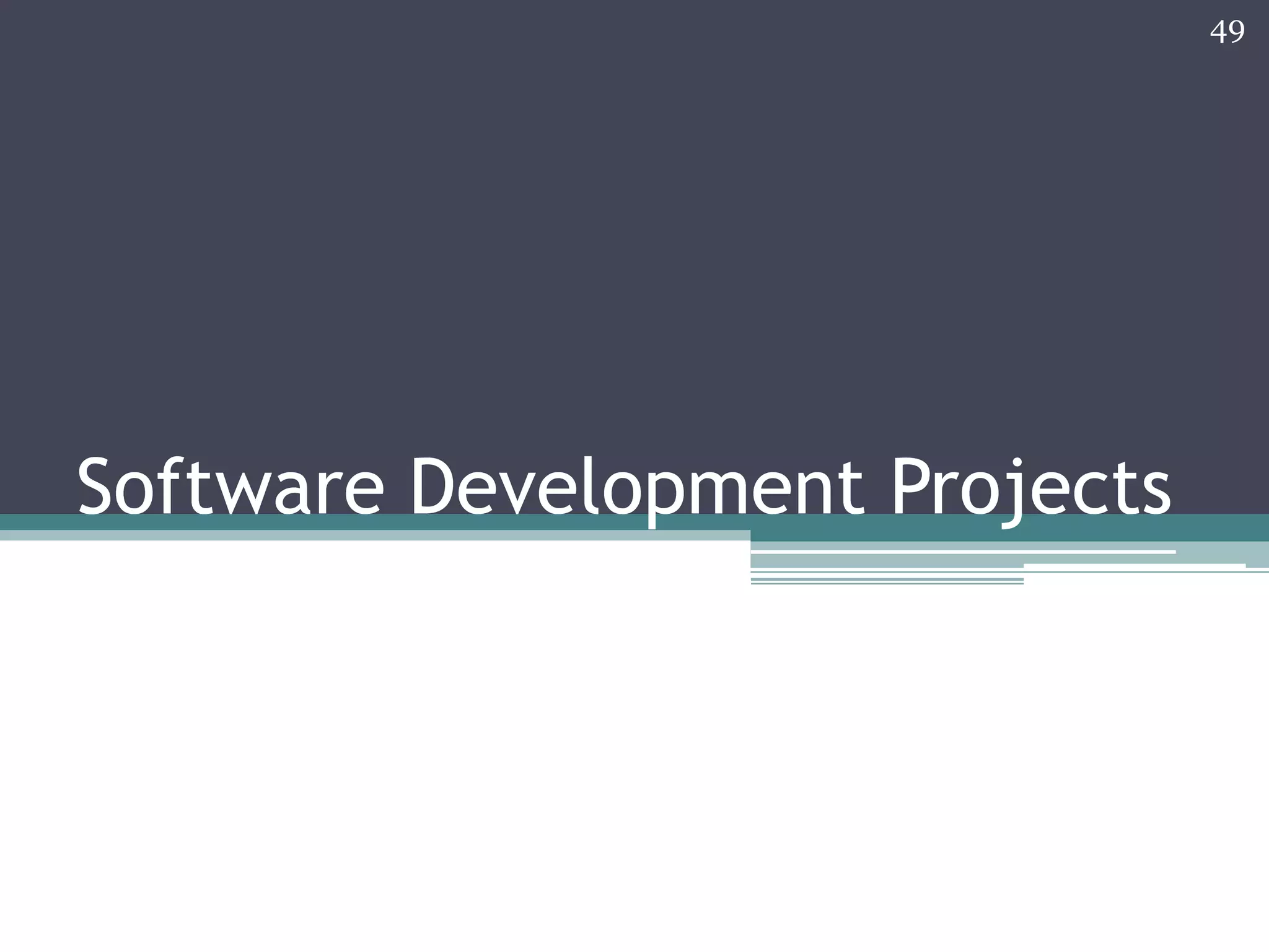 49

Software Development Projects

 