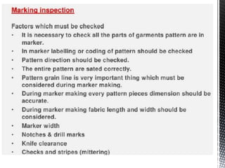 Quality inspection in apparel industry
