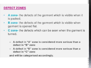 Quality inspection in apparel industry