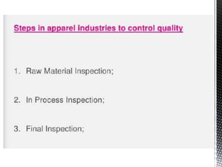 Quality inspection in apparel industry