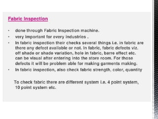 Quality inspection in apparel industry