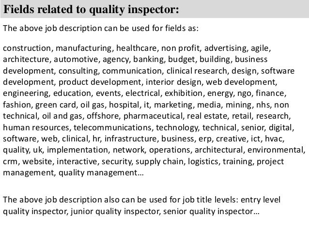 quality control analyst job description