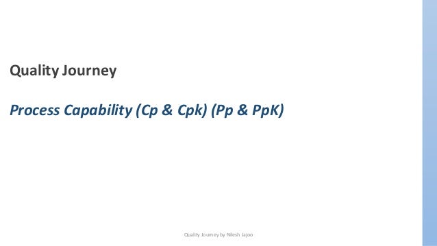 Quality Journey by Nilesh Jajoo
Quality Journey
Process Capability (Cp & Cpk) (Pp & PpK)
 
