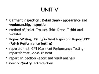 Quality management in Apparel production industry | PPTX