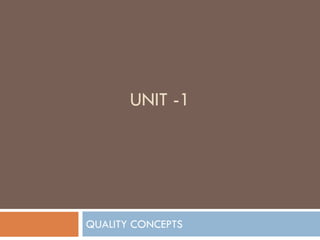 UNIT -1




QUALITY CONCEPTS
 