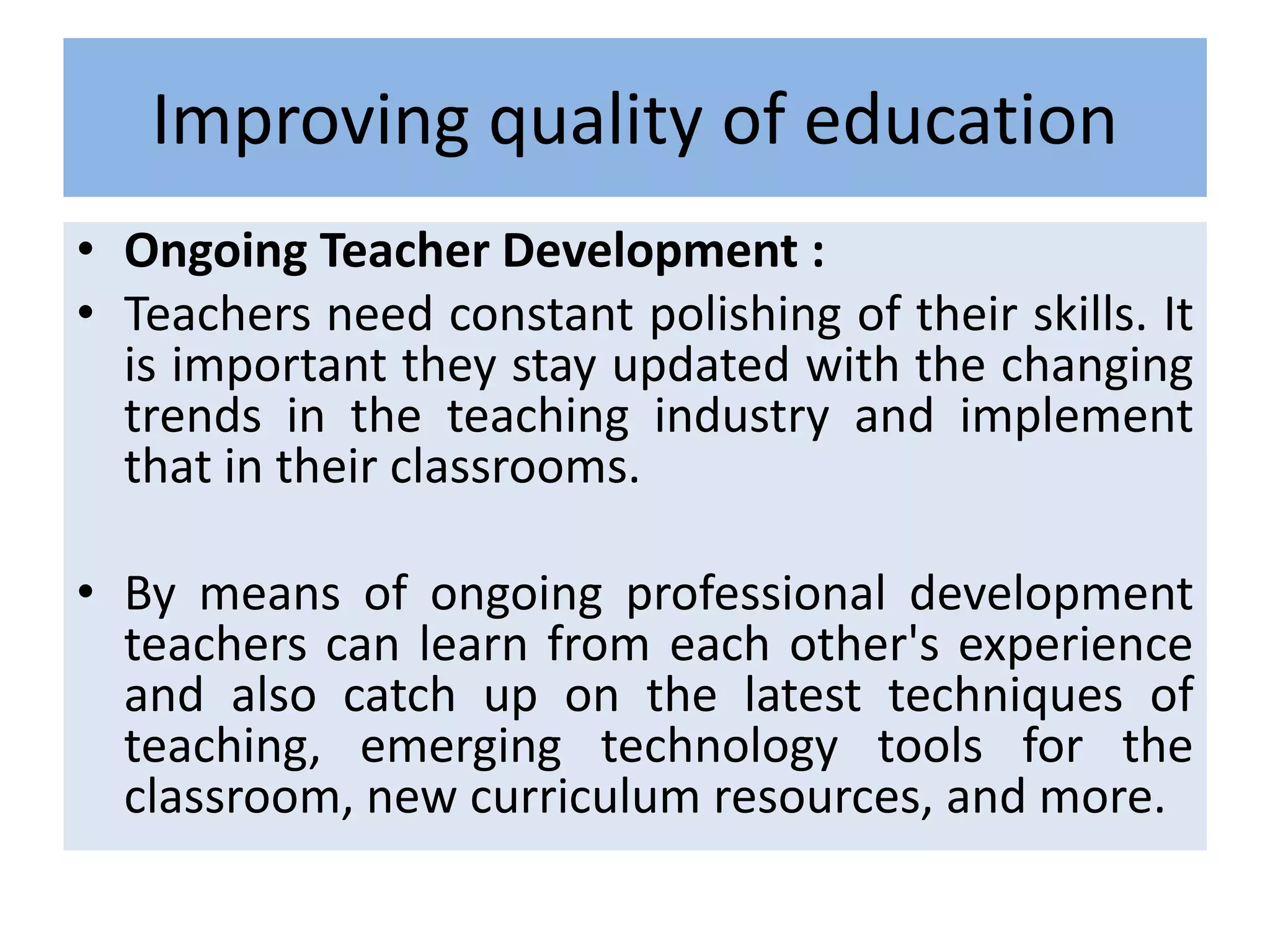 Quality management in education industry | PPTX