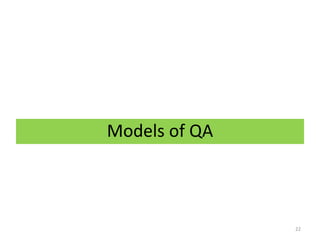 22
Models of QA
 