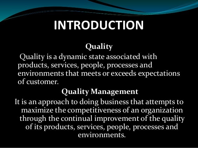 introduction to quality management case study