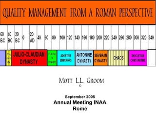Mott L.L. Groom
          ©

    September 2005
Annual Meeting INAA
       Rome