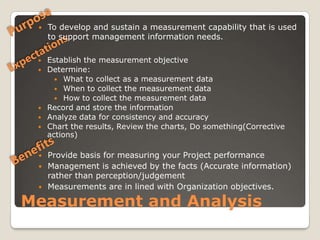 Maintain the consistency between requirements and  Project plansBenefitsAvoid Unnecessary efforts, resources on rework (i.e. more cost)