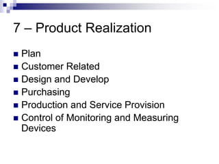Prodction Realisation Quality management system | PPT