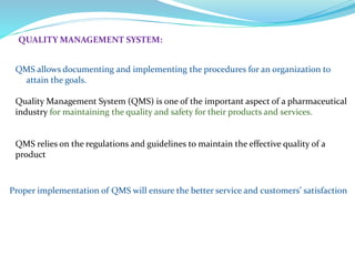 Quality management system
