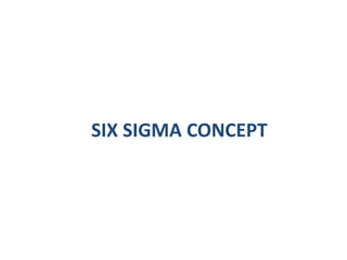 SIX SIGMA CONCEPT
 