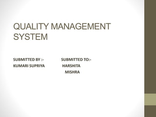 Quality management system(qrm)