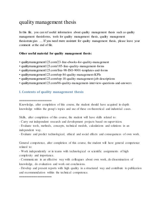 Phd tqm construction management dissertation thesis