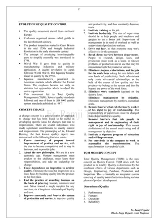 Total Quality management unit 1 | PDF