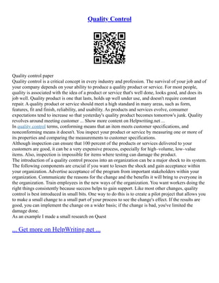 Quality Management Using Six Sigma | PDF