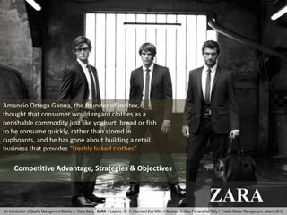 Zara Introduction Quality Management ZARA | PPTX
