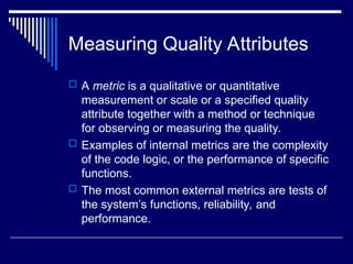 QualityModelsAndAtttribQualityModels.ppt