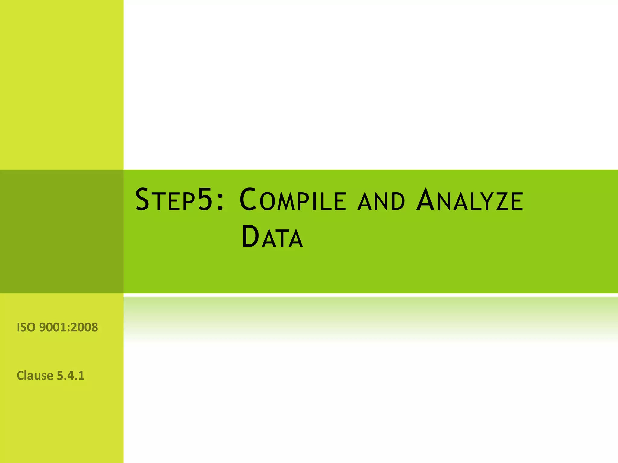 Step5: Compile and Analyze 		    DataISO 9001:2008Clause 5.4.1