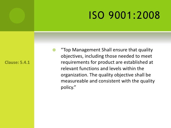 Presentation on Establishing Quality Objectives