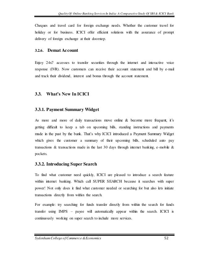 Quality Of Online Banking Services A Comparative Study Of Sbi Amp I - 