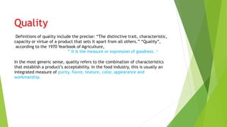 Quality of raw material for processing of fruits and vegetable | PPT