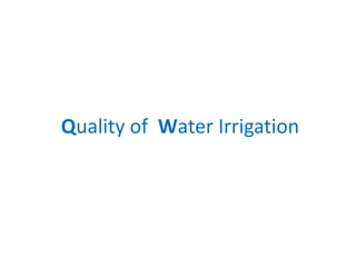 Quality of Water Irrigation
 