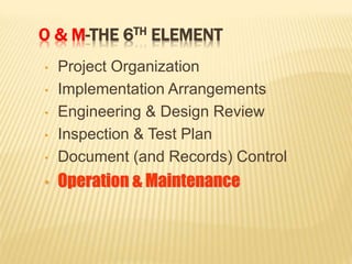 Quality Operation and Maintenance | PPT