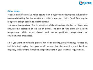 QUALITY PARAMETERS – INDUSTRIAL CENTRIFUGAL PROCESS FANS | PPTX