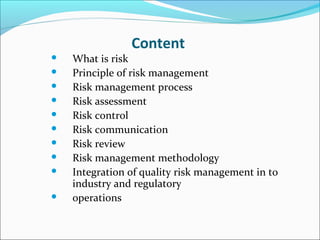 Quality Risk Management 2 brief note | PDF