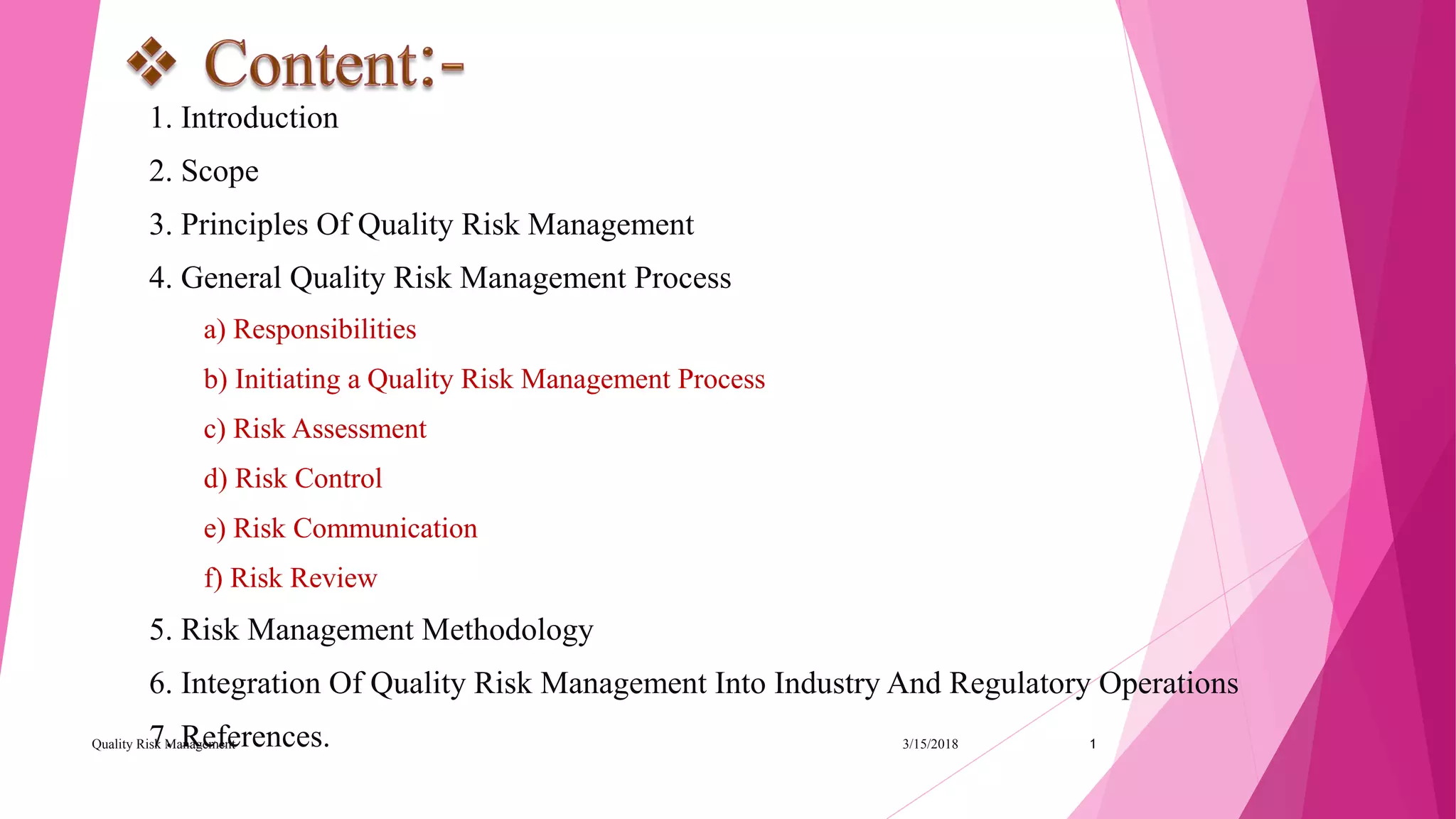 Quality Risk Management | PDF