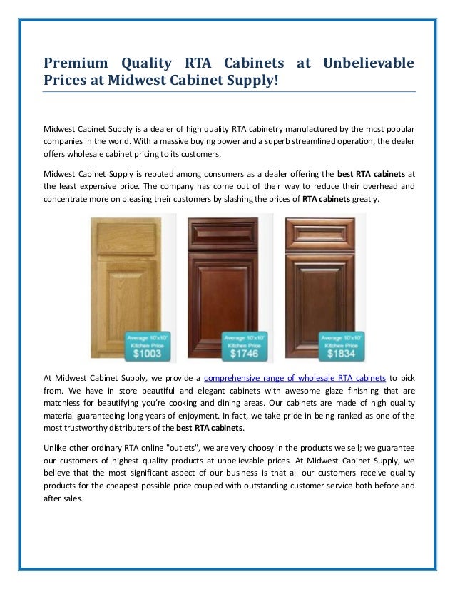 Quality Rta Cabinets By Midwest Cabinet Supply
