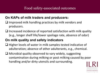 Quality and safety improvements in informal milk markets and implications for food safety policy