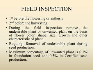 Seed Source Inspection Quality seed production in soybean | PPTX