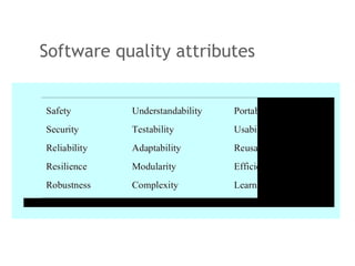 Software quality attributes 