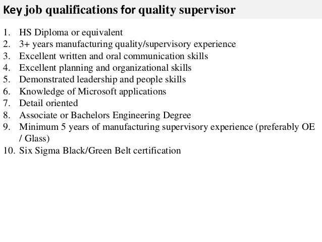 qualifications for job
