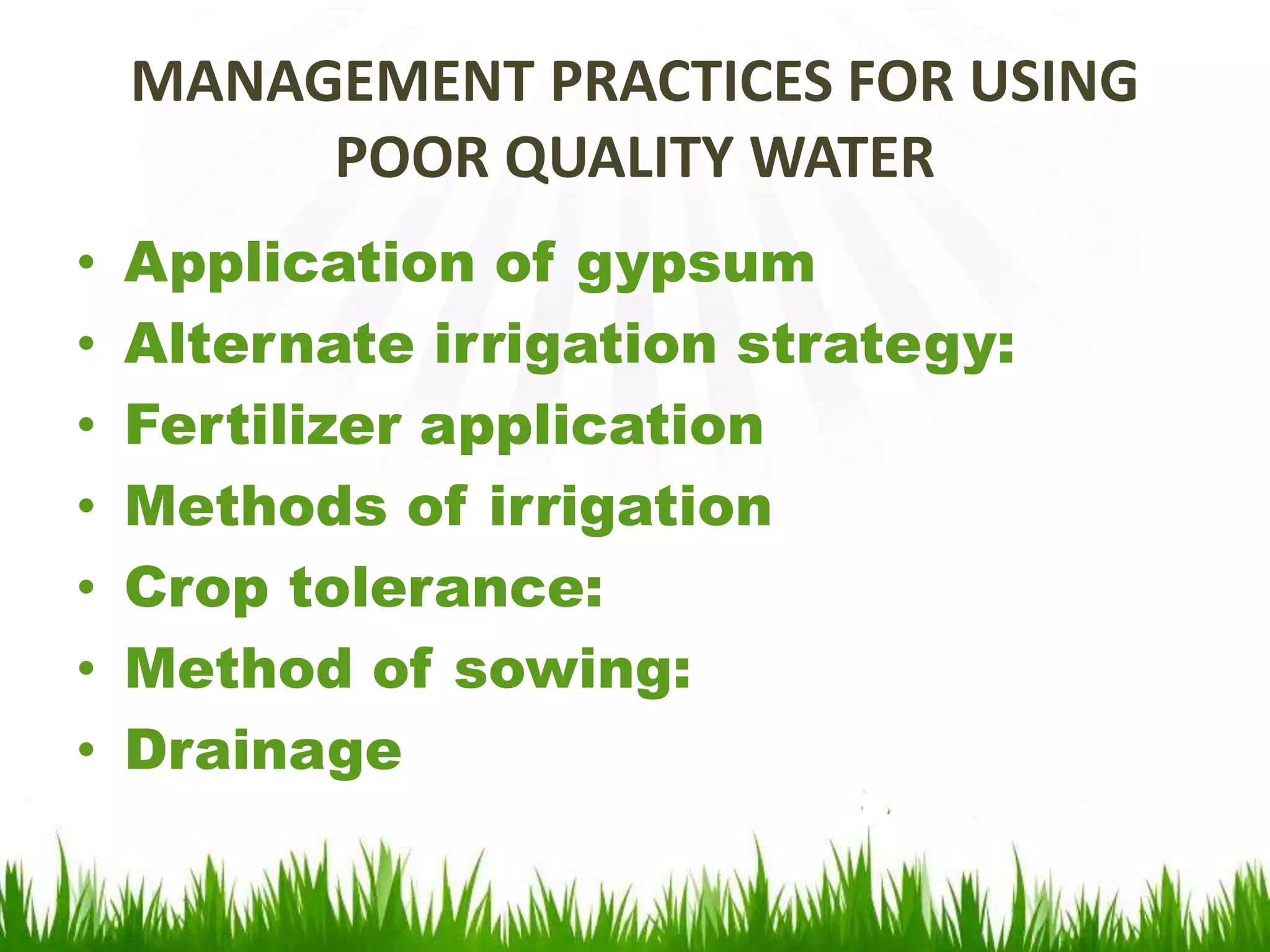 QUALITY OF IRRIGATION WATER by lodha | PPTX