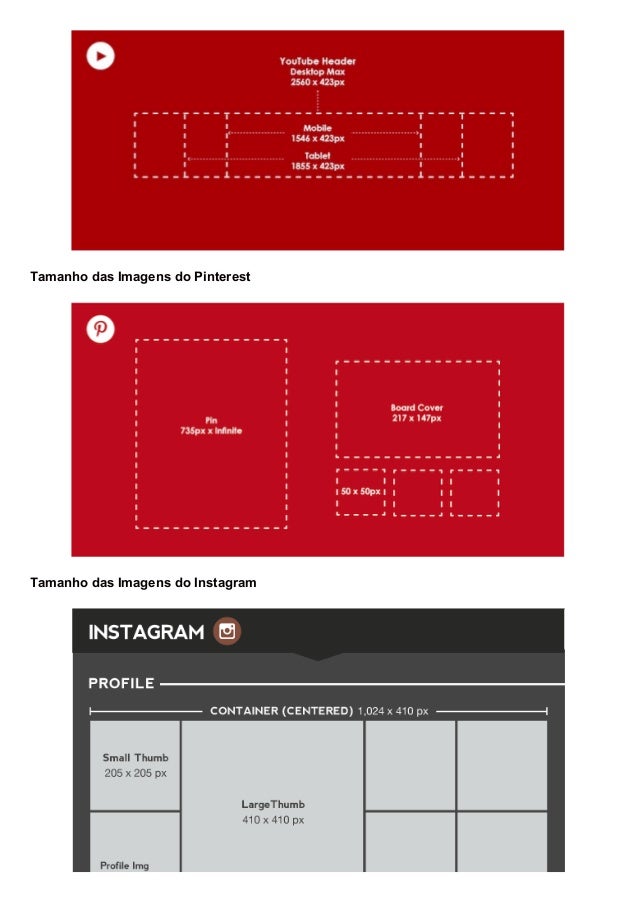 Qual é o tamanho das imagens das Redes Sociais?